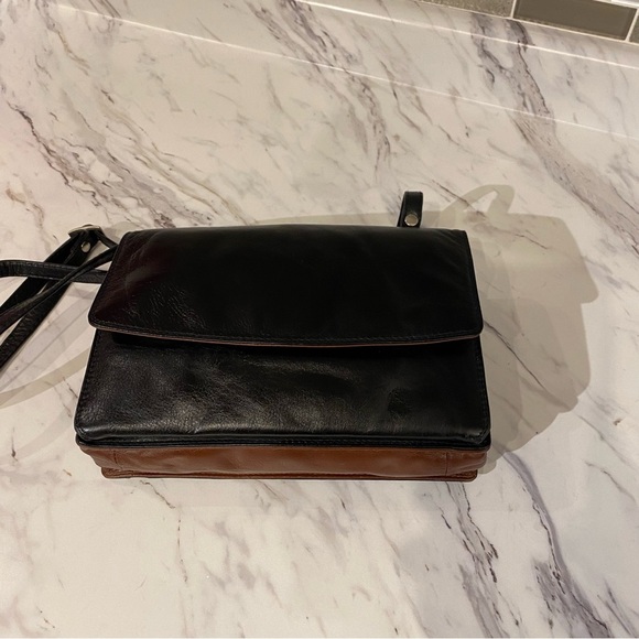 Vintage Derek Alexander Purse black tan two tone leather tons of card & pockets - Picture 12 of 15